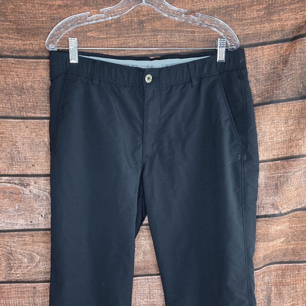 Under Armour Tech Straight-Fit Performance Golf Pants Size 36x30 Black S-1625 - Picture 2 of 8